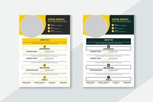 Professional CV resume template design vector