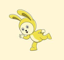 cute and happy bunny illustration cartoon vector