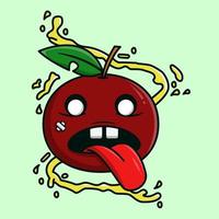 bored apple illustration cartoon vector