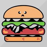 hamburguesa vector diseño con tomate y bebidas