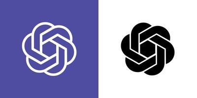 openAi logo in two different style vector