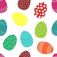 Seamless Pattern of Painted Easter Eggs vector