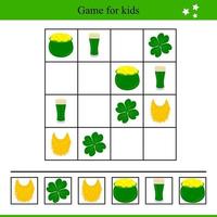 Educational Game for Kids with St. Patrick's Day Elements vector