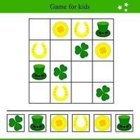 Educational Game for Children with St. Patrick's Day Elements vector