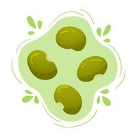Fresh green lima beans. Cute flat design. Vegetarian protein source. Organic legume for healthy food. Nutrition design. World Pulses Day. Cultivating pulses. vector