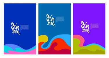 Vector Colorful Fluid and Liquid Summer Brochure Background Template