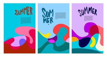 Vector Colorful Fluid and Liquid Summer Brochure Background Template