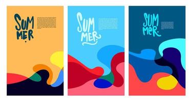 Vector Colorful Fluid and Liquid Summer Brochure Background Template