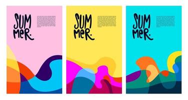 Vector Colorful Fluid and Liquid Summer Brochure Background Template