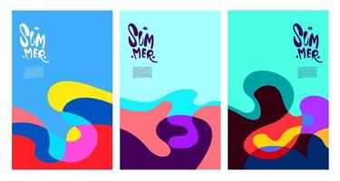 Vector Colorful Fluid and Liquid Summer Brochure Background Template