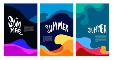 Vector Colorful Fluid and Liquid Summer Brochure Background Template