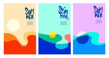 Vector Colorful Fluid and Liquid Summer Brochure Background Template