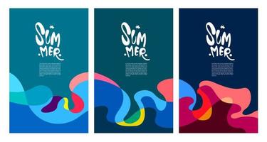 Vector Colorful Fluid and Liquid Summer Brochure Background Template