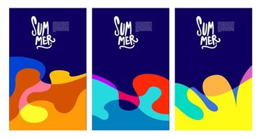 Vector Colorful Fluid and Liquid Summer Brochure Background Template