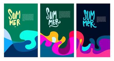 Vector Colorful Fluid and Liquid Summer Brochure Background Template