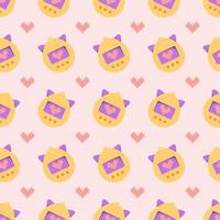 Retro style pattern. 90s fashion. Tamagotchi, electronic pet of the 90s vector