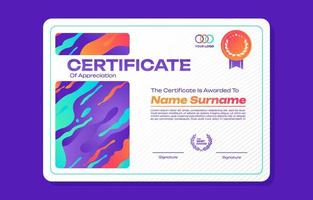 Gradient Color Splash Purple Certificate Template Creative vector