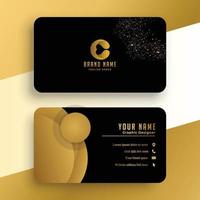 decorative premium black and gold business card vector