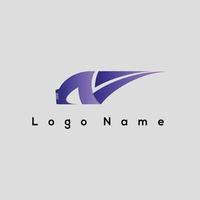 modern N letter transport car shape logo vector