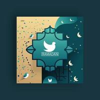 ramadan social poster vector