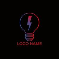 Electric bulb icon logo design pro vector