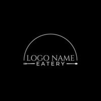 sencillo minimalista restaurante logo diseño vector gratis