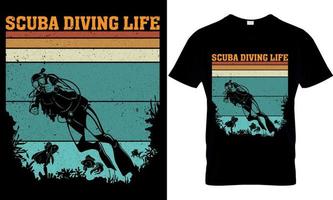 scuba diving typography t-shirt design with editable vector graphic. scuba diving life