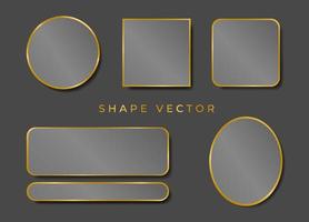 simple banner grey and gold shape board or frame vector on dark grey background with the circle, ellipse, the square can be put text or product on frame