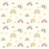 Drawn rainbow pattern. Baby cute pattern for wallpapers, fabrics, wrapping paper vector