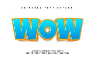 wow text effect vector