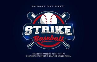 Baseball sport text effect vector