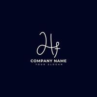 Hf Initial signature logo vector design