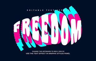 Freedom editable text effect template vector