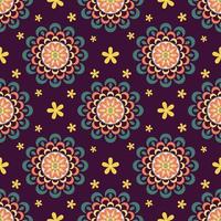 Seamless pattern colorful geometric flowers. textile, stationery, wrapping paper. vector