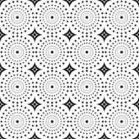 Seamless pattern monochrome, circular looped dots with four-pointed stars, tiles, fabric stripes, tablecloths. vector