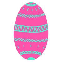 Hand drawn Easter egg present decorated with pattern and ribbon,holiday decor element for greeting card,invitation,background decor.Traditional egg in flat style isolated on white background vector