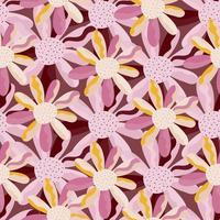 Seamless pattern with decorative flowers. Floral vector background.