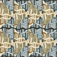 Seamless pattern with abstract wavy lines. Tribal mosaic tile. Textile rapport. vector