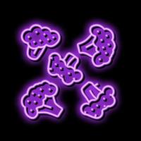 piece broccoli neon glow icon illustration vector