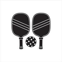 pickleball vector, vector tradicional conjunto de equipo para jugando pickleball