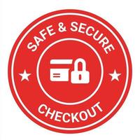 Secure Checkout logo design and trust badge. checkout logo. secure logo desing vector