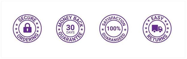 Money back guarantee, Free Shipping Trust Badges ,Trust Badges, secure ordering, easy returns vector