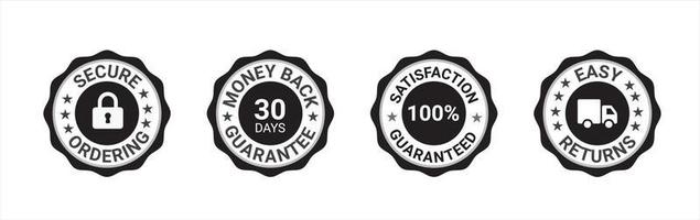 Money back guarantee, Free Shipping Trust Badges ,Trust Badges, secure ordering, easy returns vector