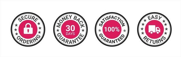 Money back guarantee, Free Shipping Trust Badges ,Trust Badges, secure ordering, easy returns vector