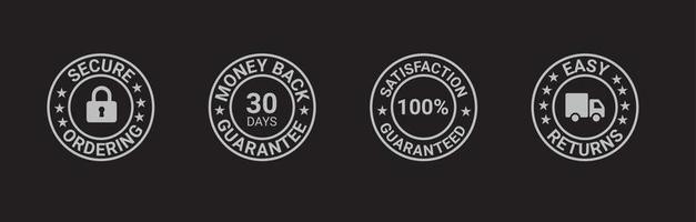 Money back guarantee, Free Shipping Trust Badges ,Trust Badges, secure ordering, easy returns vector