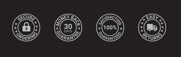 Money back guarantee, Free Shipping Trust Badges ,Trust Badges, secure ordering, easy returns vector