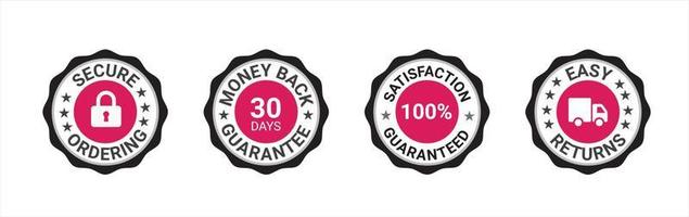 Money back guarantee, Free Shipping Trust Badges ,Trust Badges, secure ordering, easy returns vector