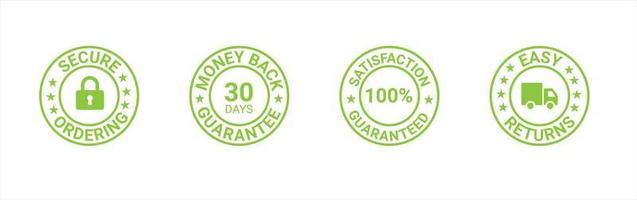 Money back guarantee, Free Shipping Trust Badges ,Trust Badges, secure ordering, easy returns vector