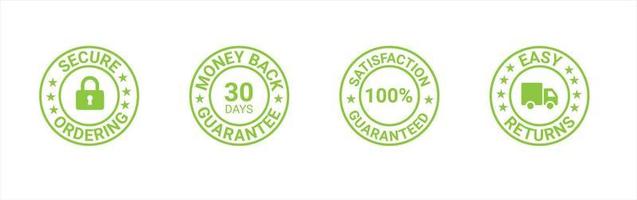 Money back guarantee, Free Shipping Trust Badges ,Trust Badges, secure ordering, easy returns vector