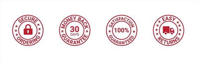 Money back guarantee, Free Shipping Trust Badges ,Trust Badges, secure ordering, easy returns vector